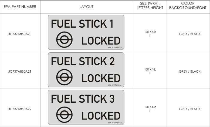 WING LOWER SIDE Placard