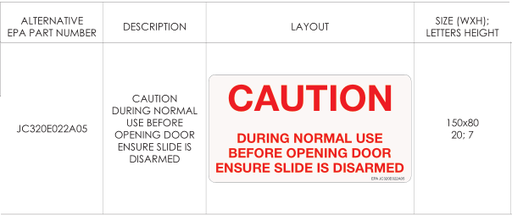 Exit Door Placard Item 15