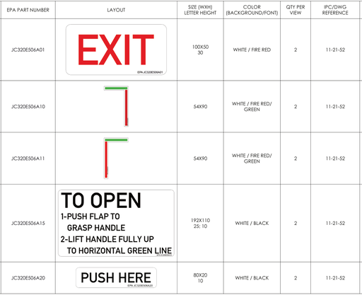LH FWD DOOR Placard Item 1