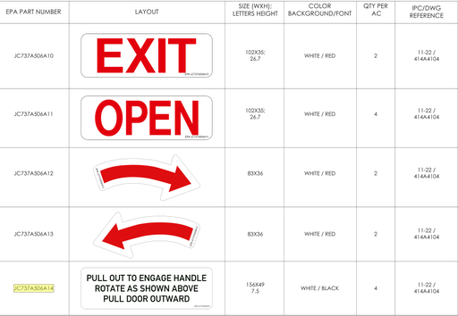 ENTRY & SERVICE DOORS Placard