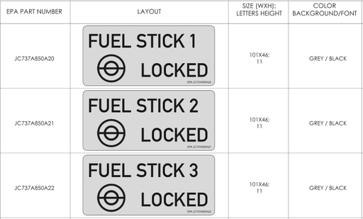 WING LOWER SIDE Placard